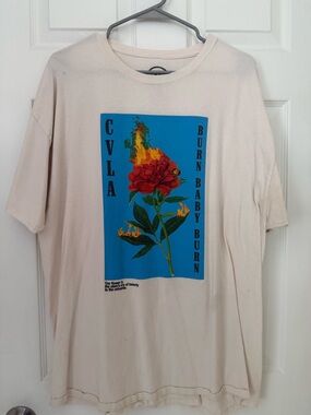 Burn Baby Burn Graphic Tee - Cream